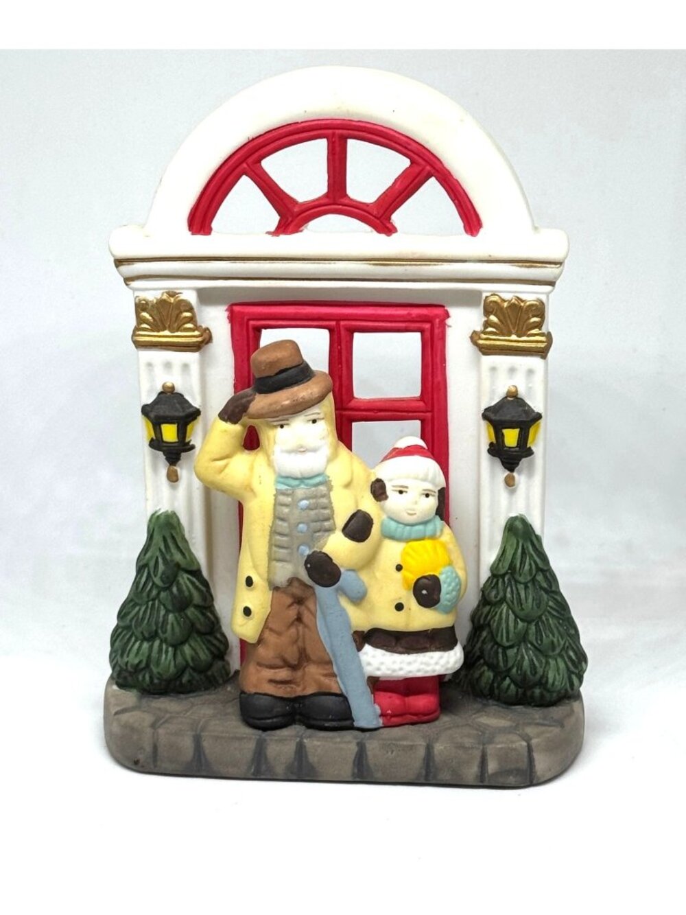 Vintage Christmas Avenue Votive Candle Holder Hand-Painted
